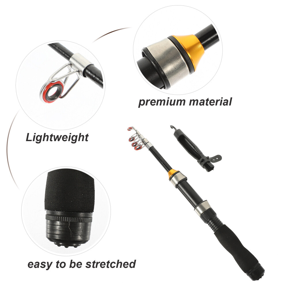 Small Fishing Rod Portable Black Fishing Pole Miniature Sea Fishing Rod
