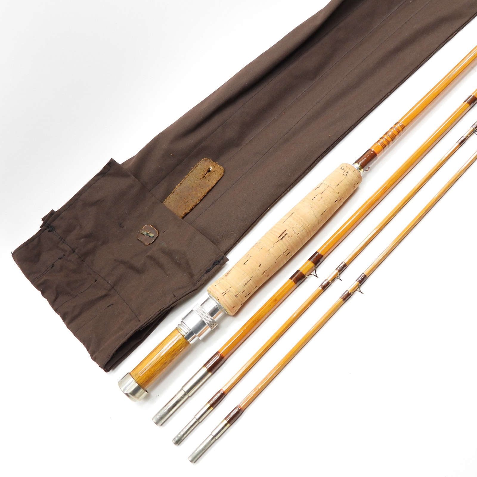 Vintage Refinished Bamboo Fly Fishing Rod. 9’ 6”. 8-9wt. W/ Sock.