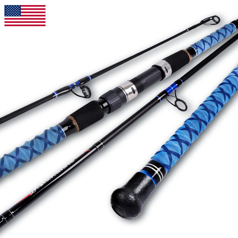 Fiblink Surf Spinning Fishing Rod Carbon Travel Surf Rod 3 Piece Saltwater