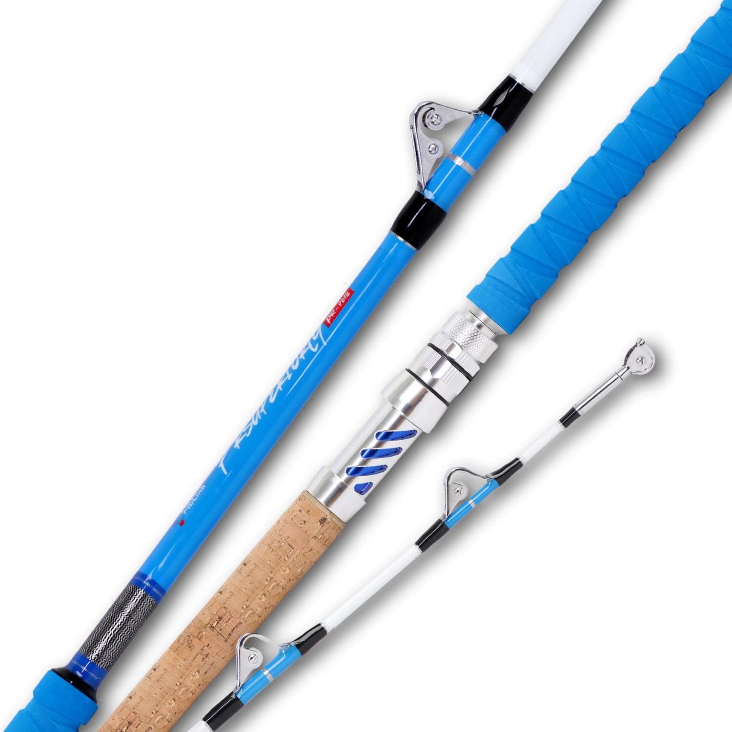 Fiblink Saltwater Fishing Rod Heavy Duty Trolling Rod Conventional Boat Stand…