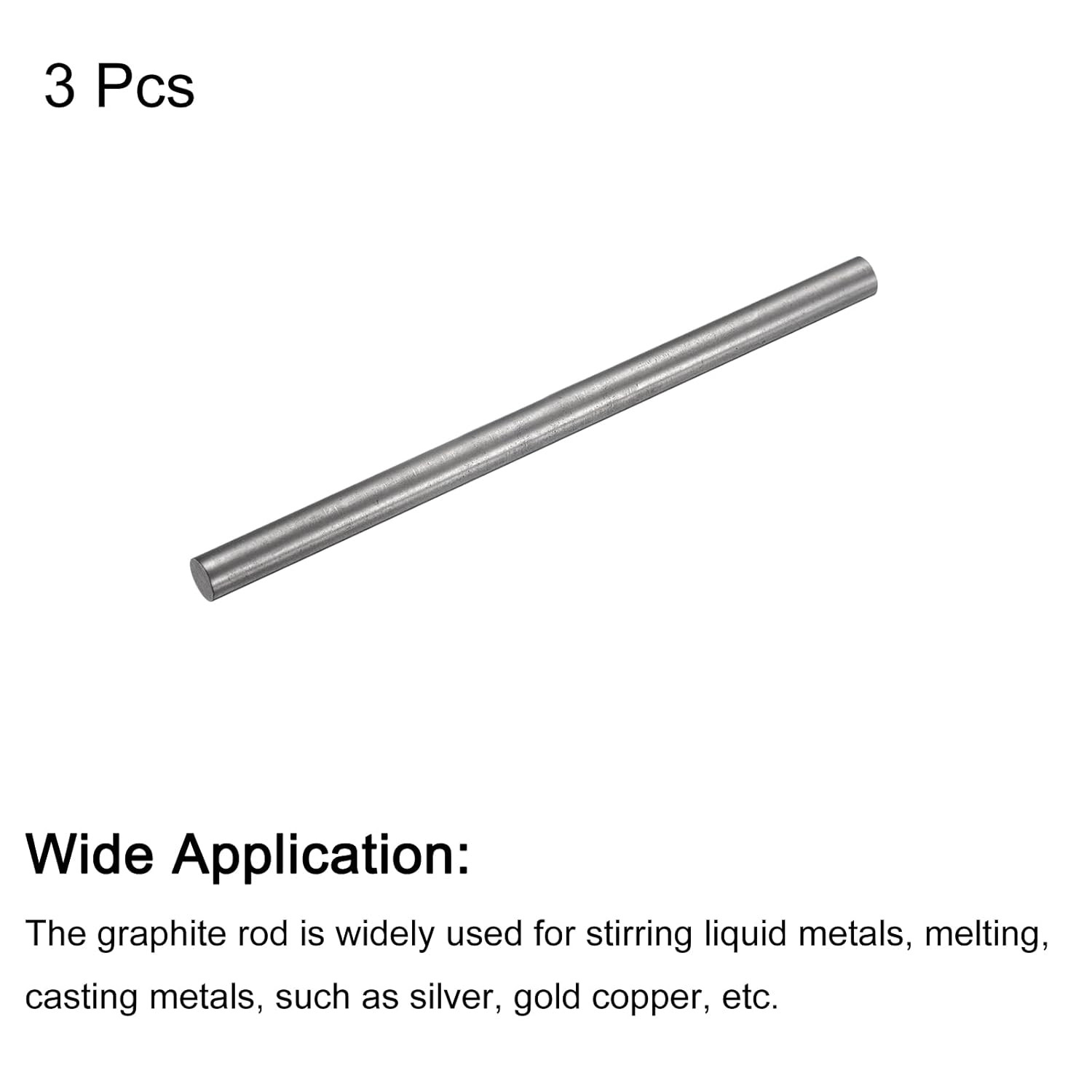 Graphite Rod Graphite Stirring Rod Cylinder Stick Carbon Rod 150x8mm Black for E