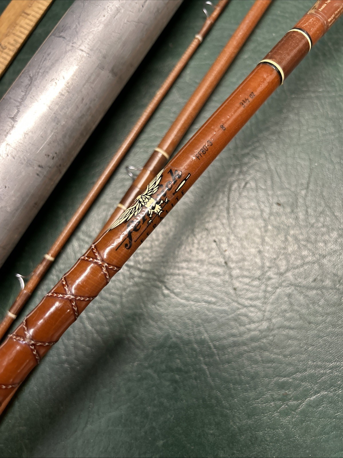 Vintage FENWICK Feralite FF80-3 Fly 8′ Rod made in USA #c 15239 3.5 oz.