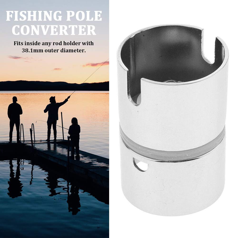 CfoPiryx Drop-in Swivel Rod Holder Fishing Pole Converter, free size, Silver