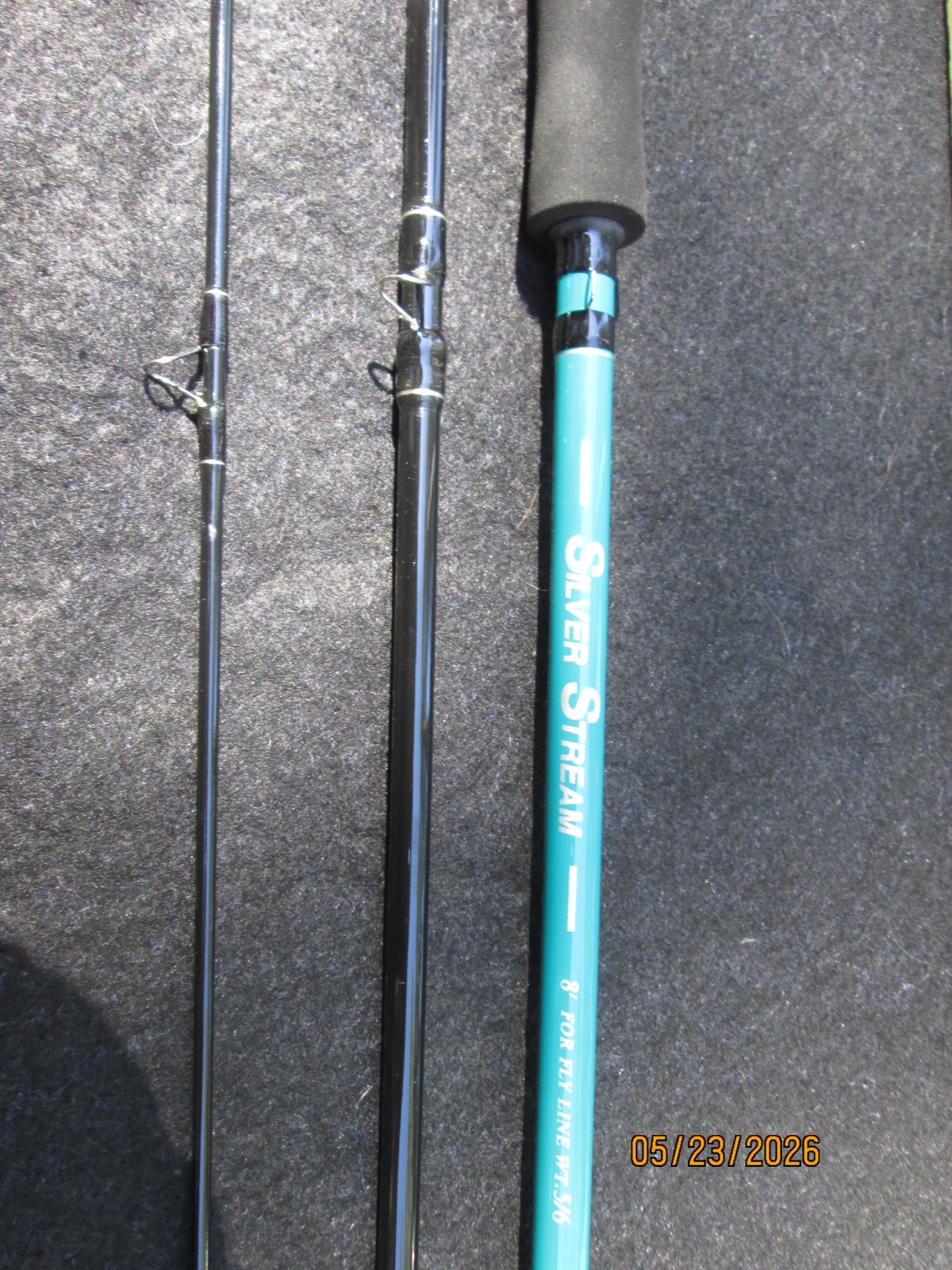 PRE-OWNED CORTLAND SILVER STREAM FLY ROD. 8FT 5/6 3 PC. W/PLASTIC TUBE.
