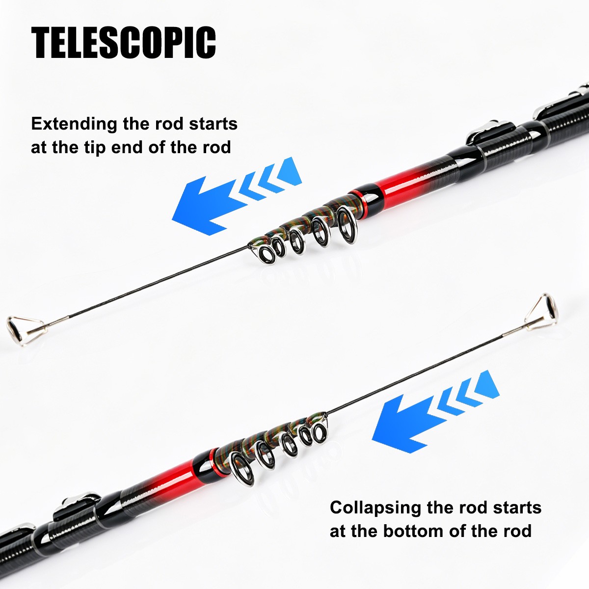 Professional Carbon Fiber Telescopic Fishing Rod Travel Spinning Rod Pole 2.1m