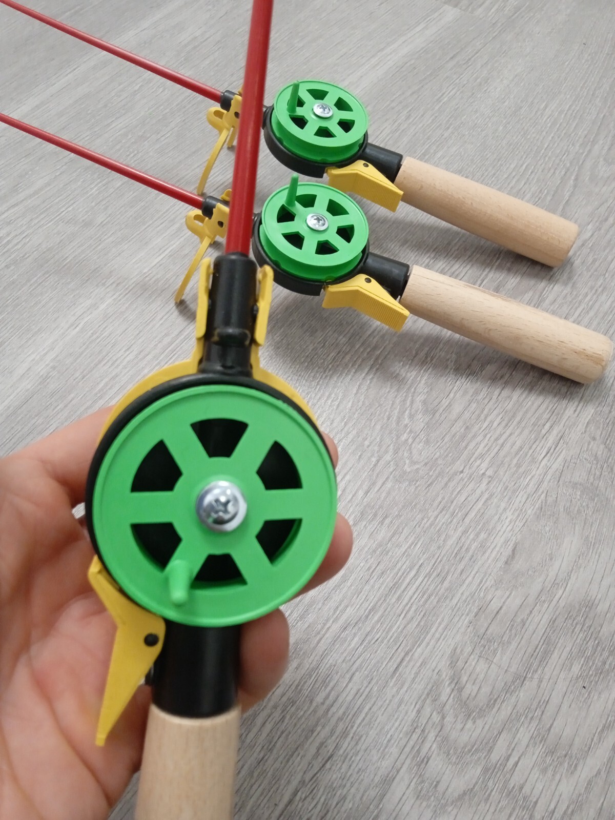 3 pcs Ice winter fishing rod ice vertical jig mormyshka wooden holder