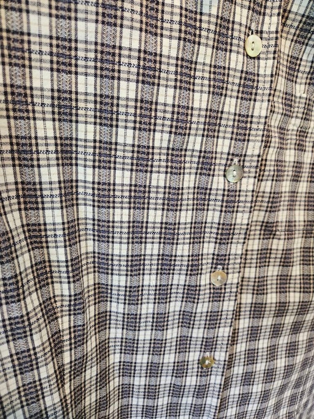Women’s Orvis VTG 90s Y2K Plaid Button Down Shirt L White Blue