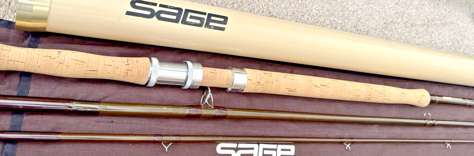 14 Foot SAGE GFL Graphite DH Salmon 3 Piece # 10 Spey Fly Rod & Travel Tube