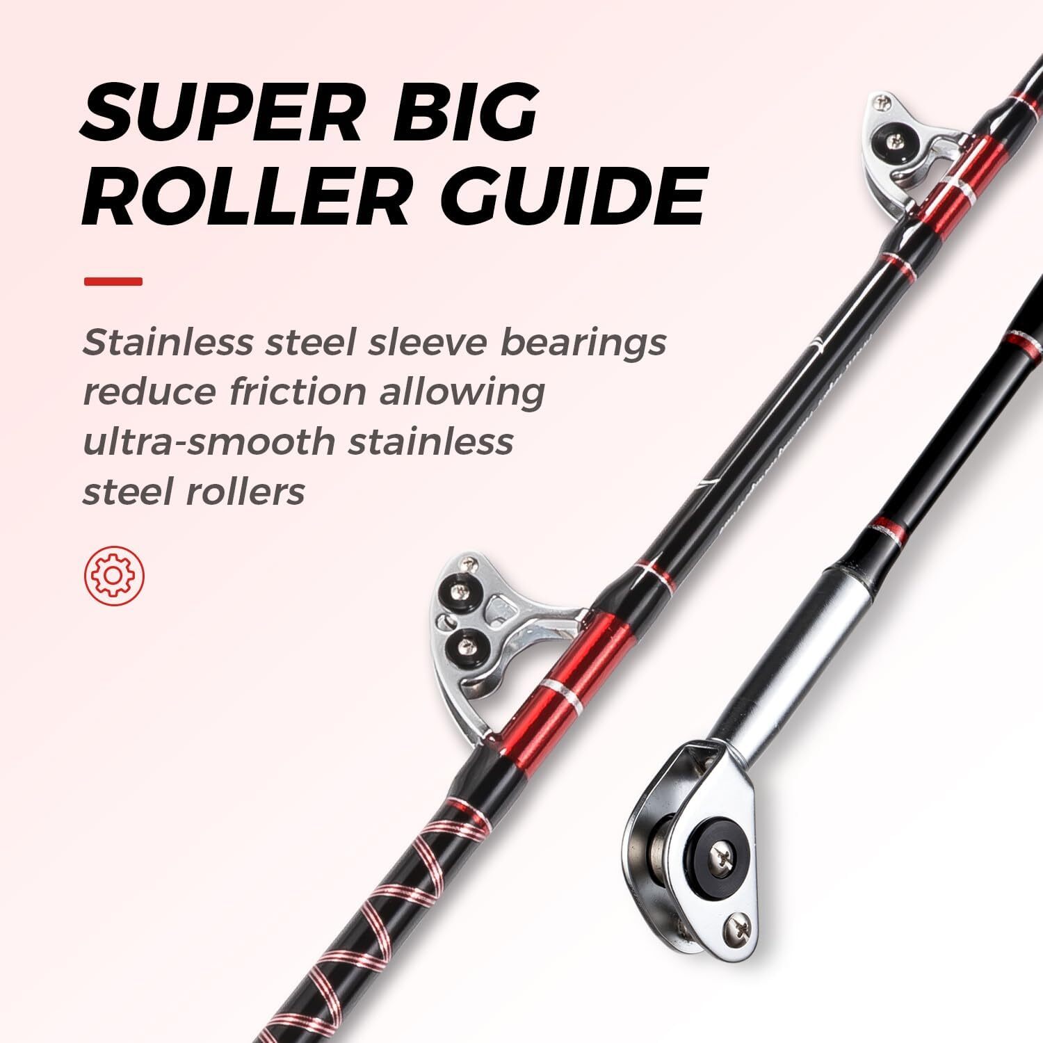 Straight/Bent Butt Trolling Rod Saltwater Offshore Fishing Pole Roller Big Game