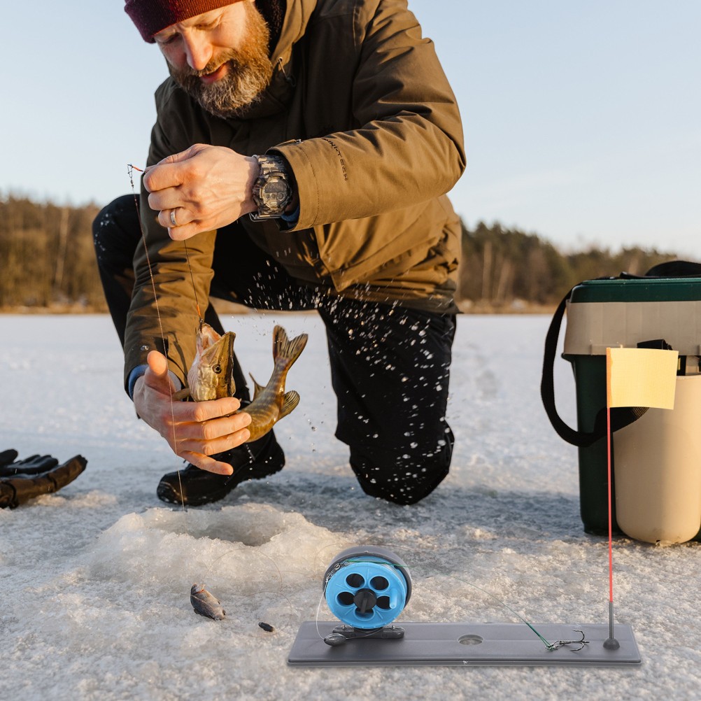 2Pcs Durable ABS Ice Fishing Rod Set Portable Outdoor Winter Fishing Tool