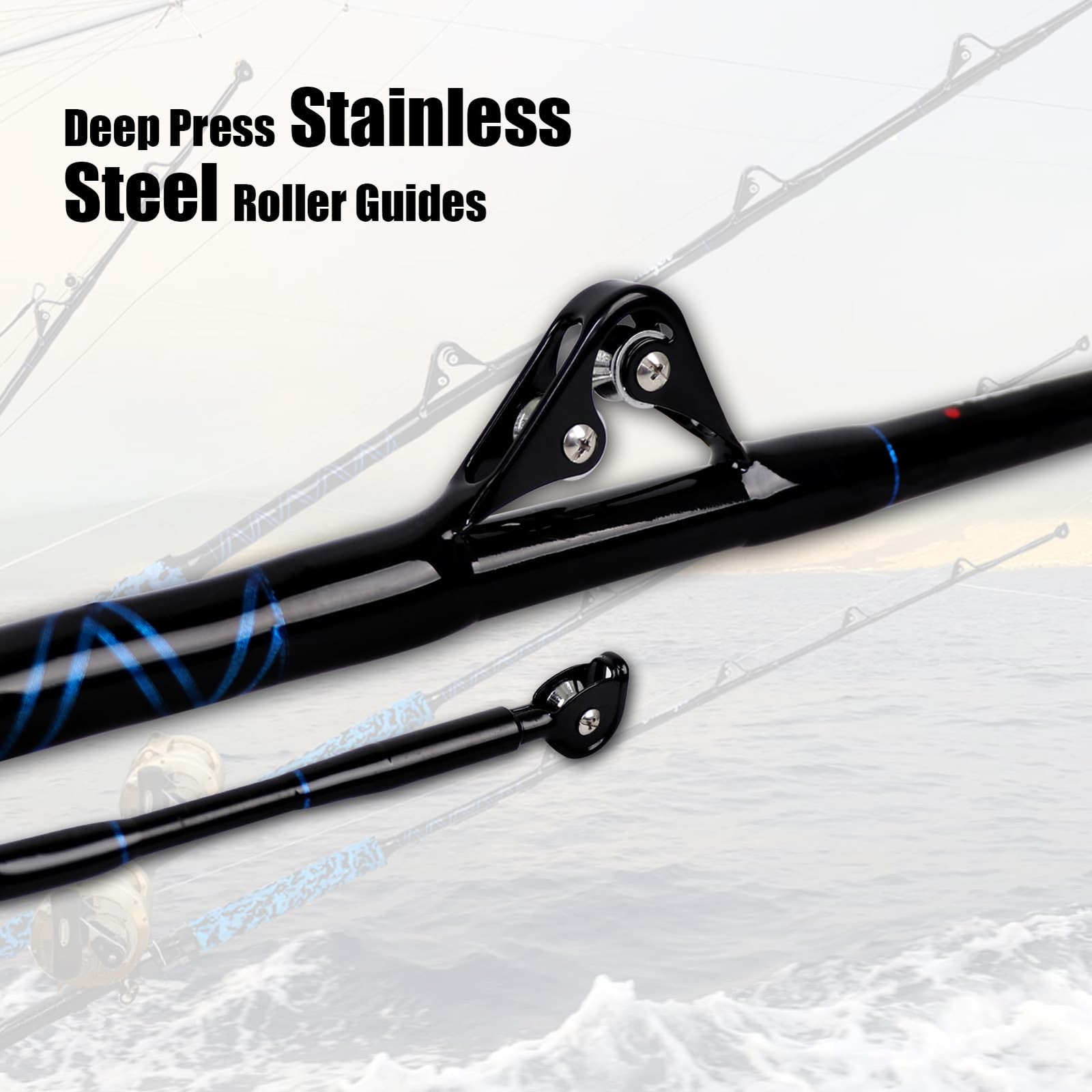 Fiblink Saltwater Offshore Trolling Rod Big Game Rod Conventional Boat Fishin…