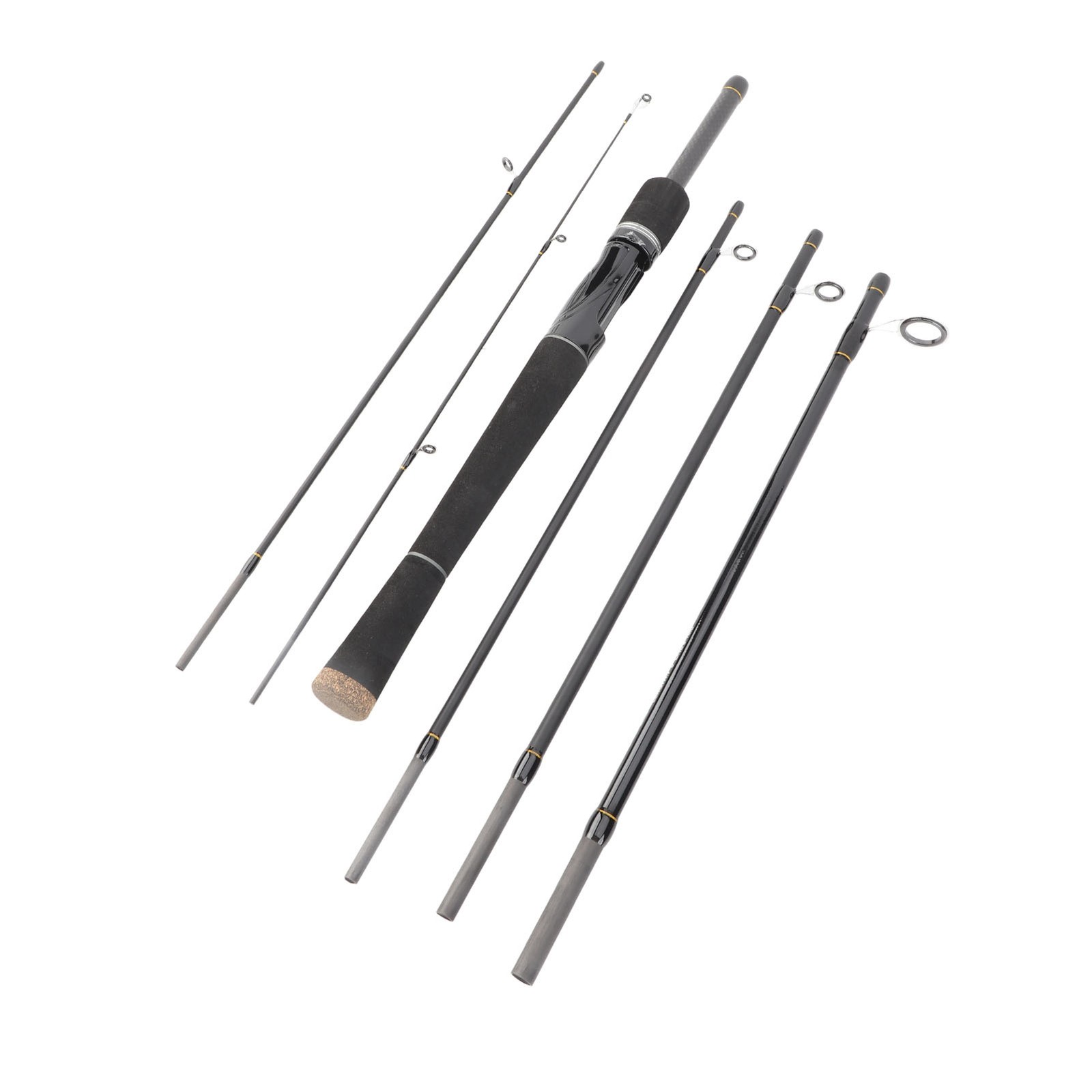6 Piece Fishing Pole Spinning/Casting Rod Travel Fishing Rod SKGN