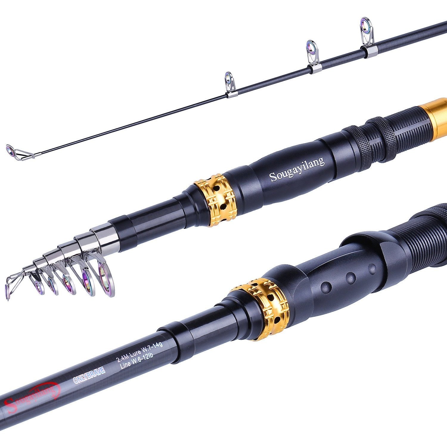 Sougayilang Telescopic Fishing Rod – 6.9ft Carbon Fiber, Ultralight, Medium