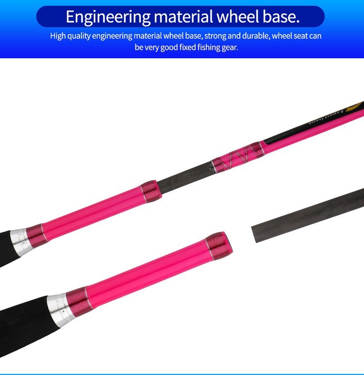 Fishing Rod 1.7M Carbon Fiber Spinning Boat Rod Travel Fast Pole Lure WT 80-120g