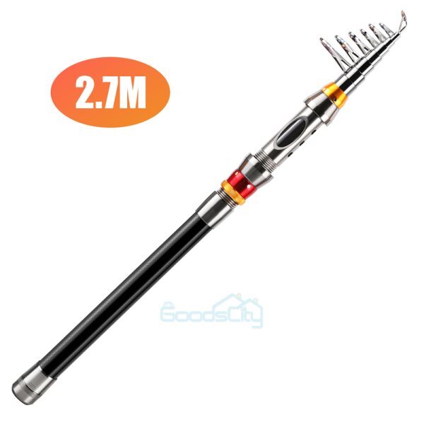 Fishing Pole Spinning Rod Carbon Fiber Telescopic Portable Saltwater Freshwater