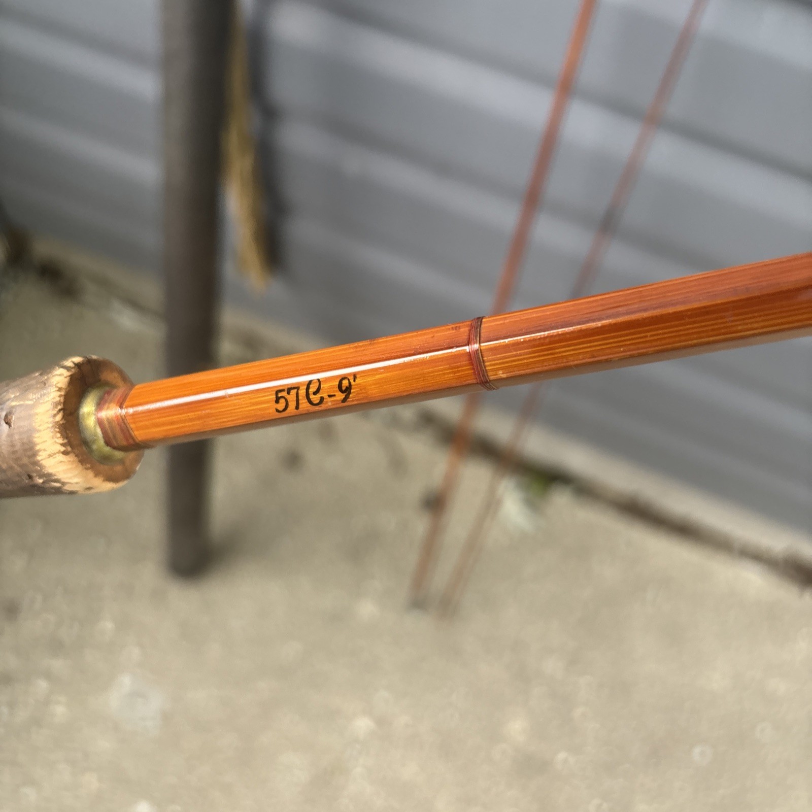 South Bend 359-9′ Bamboo Fly Rod 9 ft 3pc Cork Handle Vintage Brown