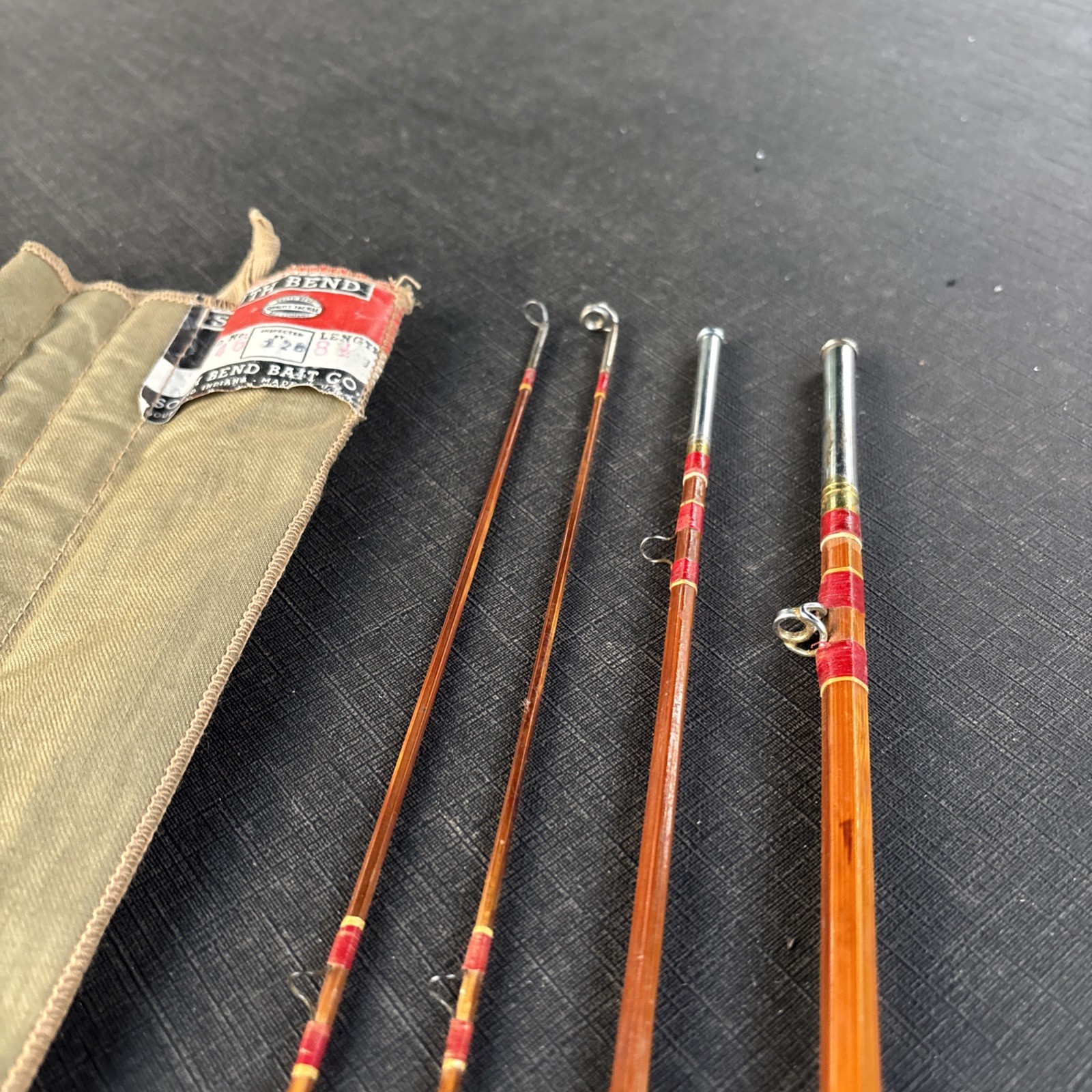 Vintage South Bend 346 Bamboo Fly Rod 8 1/2’ HDH or D W/ Sock
