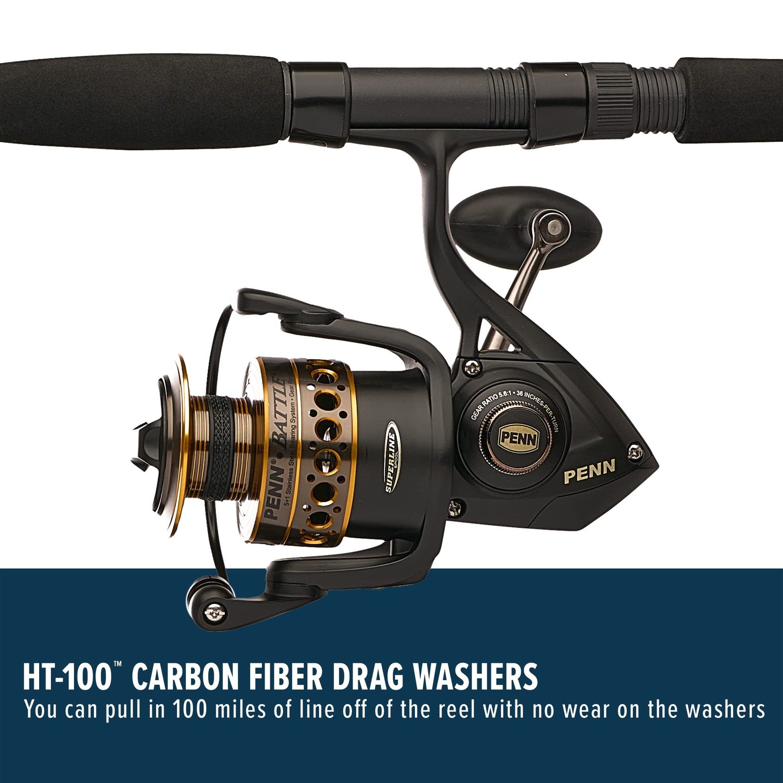 Penn Battle Spinning Reel and Fishing Rod Combo Battle Combo Kit