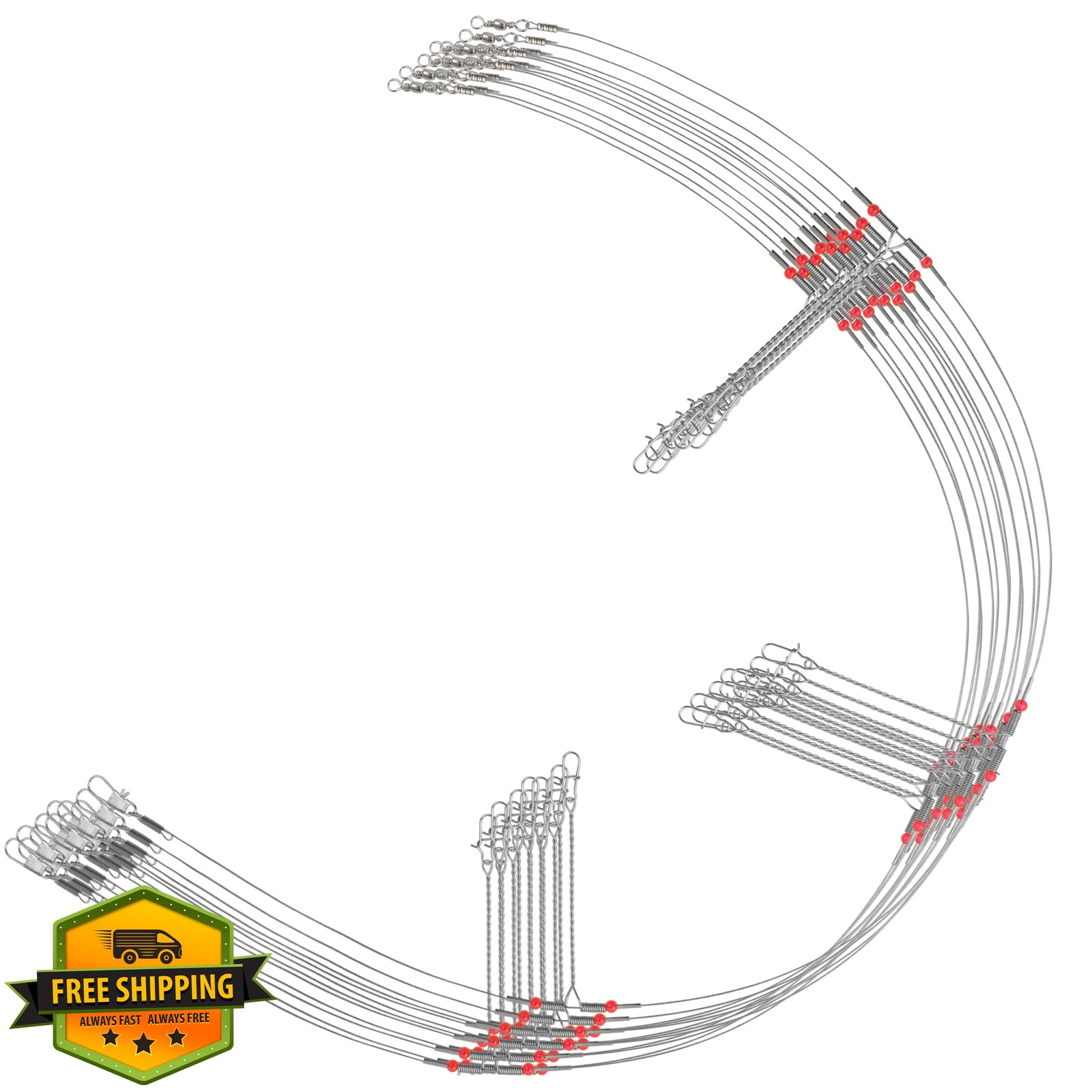 AGOOL Fishing Leaders 3 Arm 12pcs Steel Gray