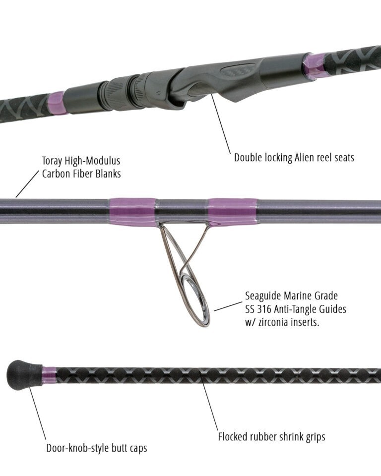 1 NEW TFO Purple Haze 10′ 6″ M 2 Piece 3/4 – 4 oz. Surf Rod PHS 1064-2 FREE SHIP