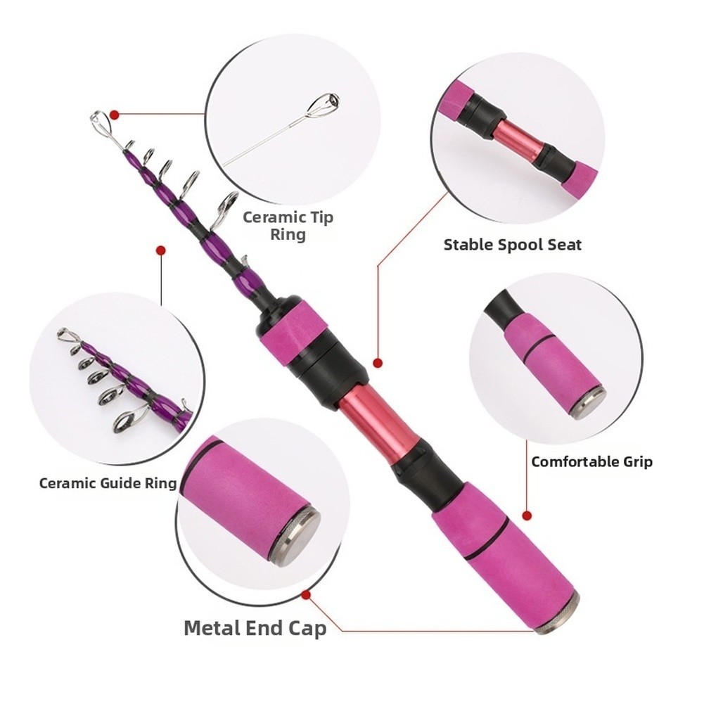 Collapsible Lure Carbon Fiber Rod Stable Reel Seat Lure Fishing Fishing Gear