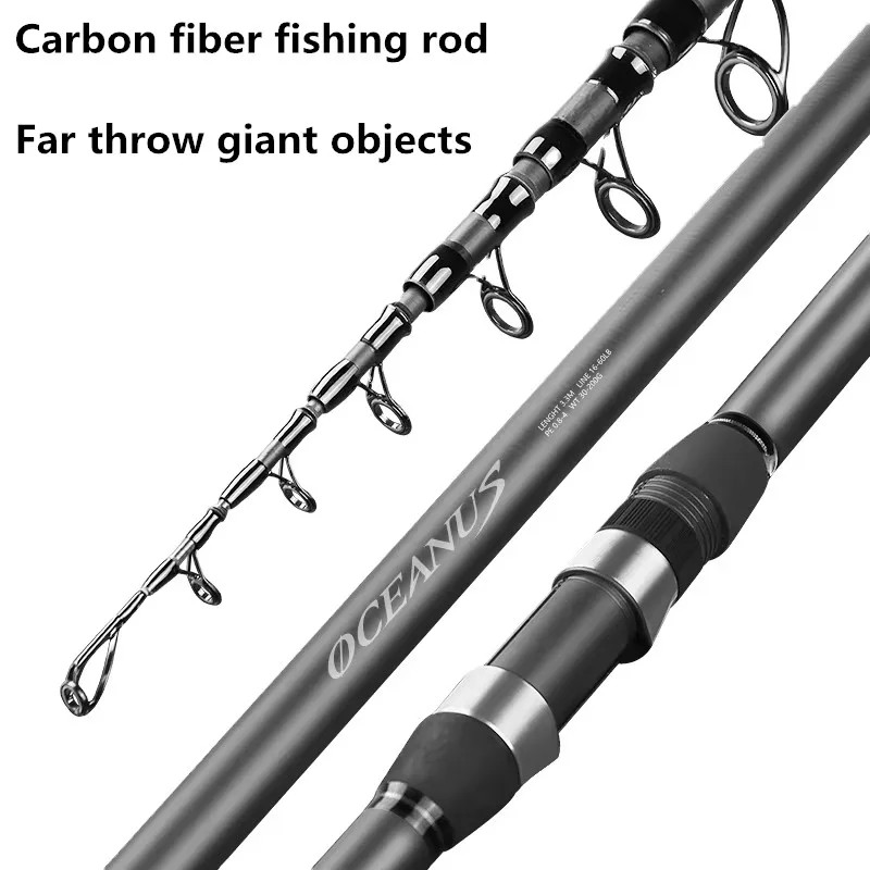 High Quality Carbon Fiber Spinning Rod Ultra Light 5/6/7/8 Section Telescopic Lo