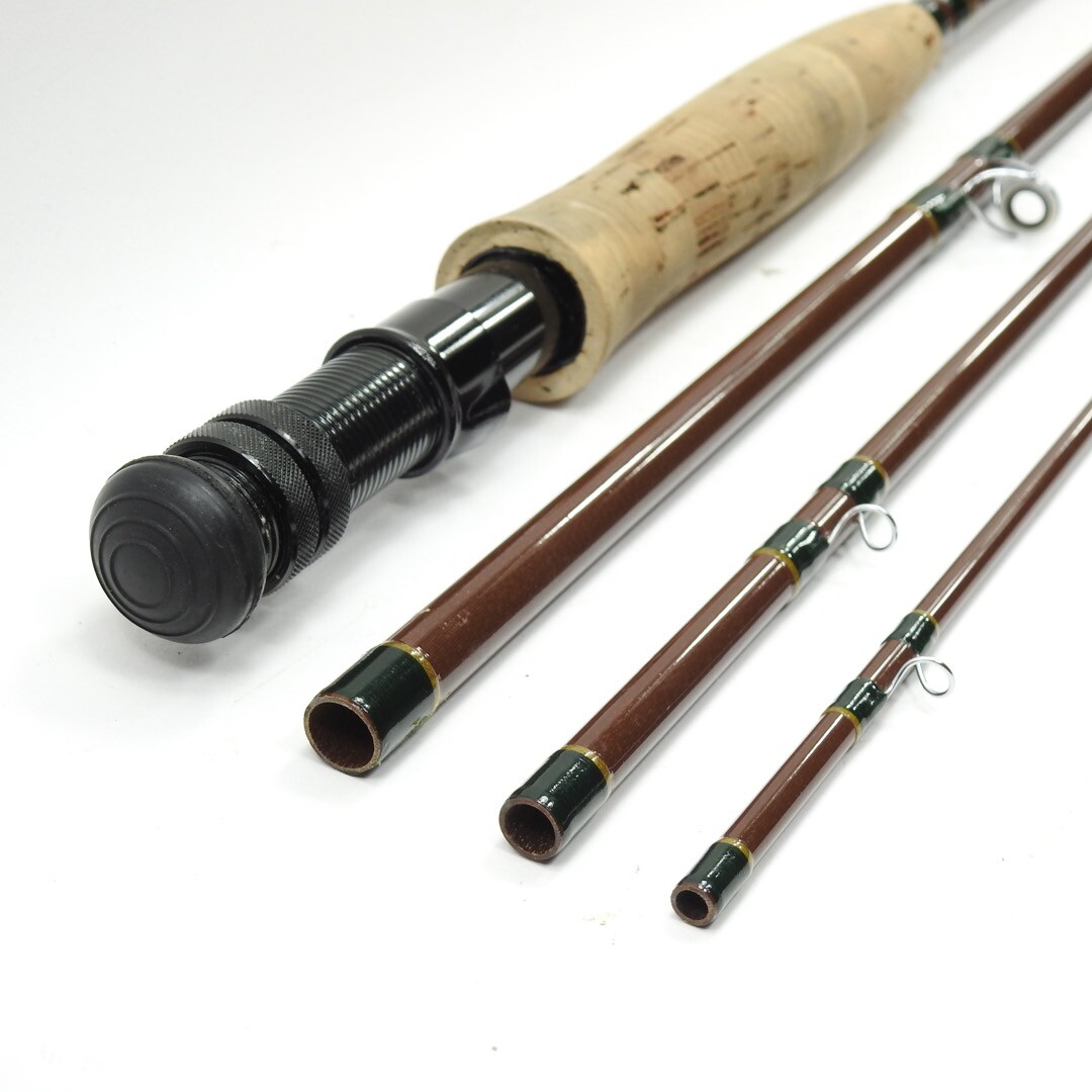 L.L. Bean “Double L” Fiberglass Fly Rod. 8′ 6″ 7wt. W/ Tube and Sock.