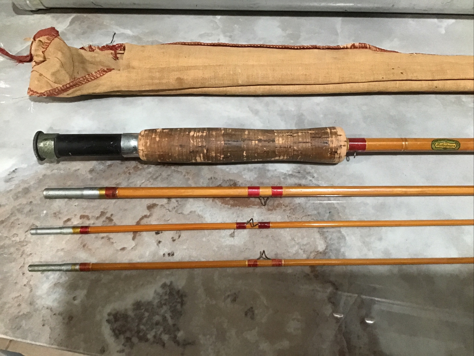 SHAKESPEARE 9’0” Split Bamboo Fly Rod with FULL LENGTH EXTRA TIP!! R12