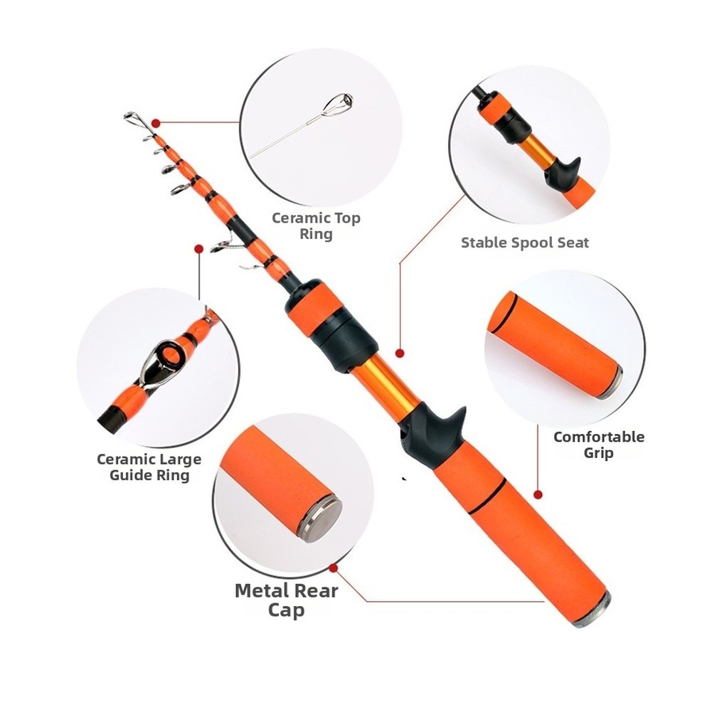 Collapsible Lure Carbon Fiber Rod Stable Reel Seat Lure Fishing Fishing Gear