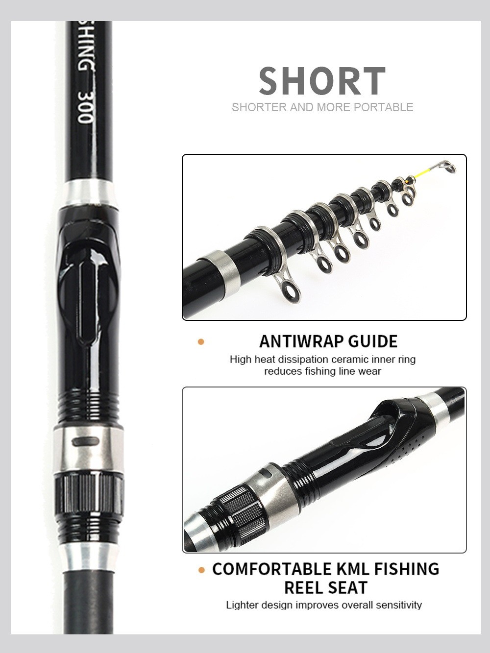 1.5M-3.0M Telescopic Fiberglass Fishing rod Ultra-Light Fishing Pole Sea Rod