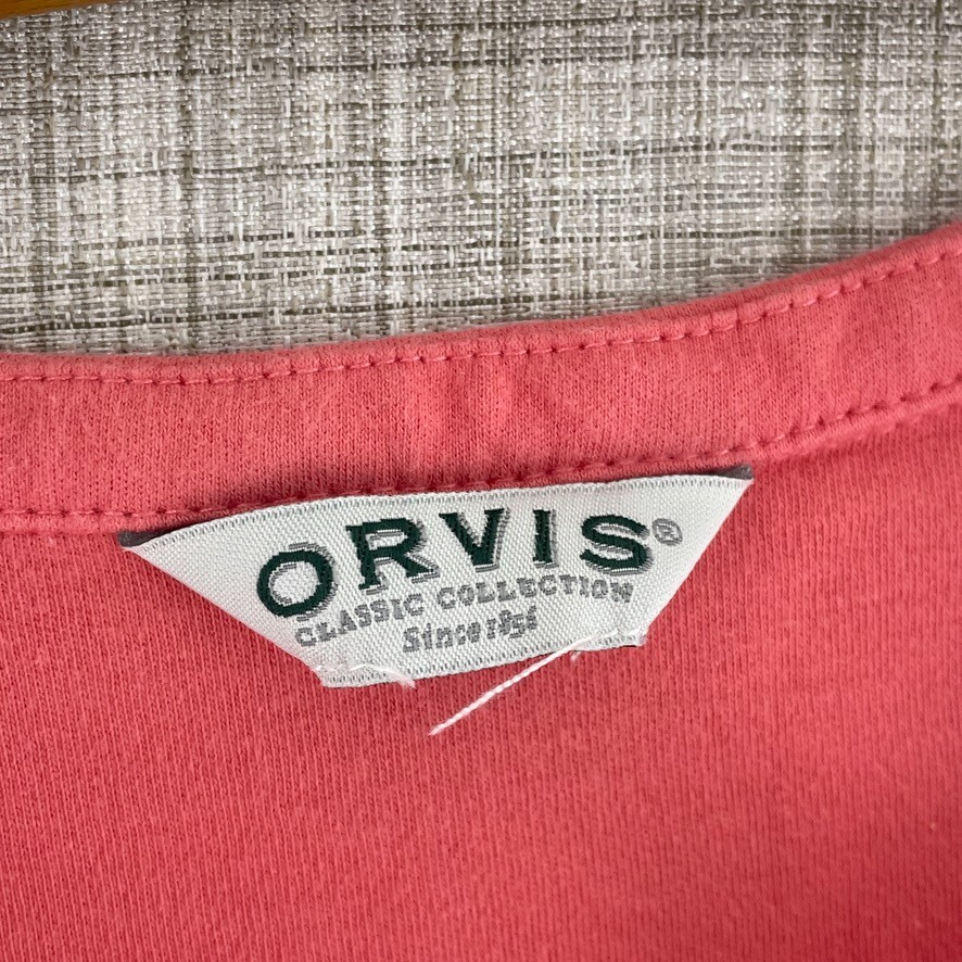 Orvis 3/4 sleeve shirt Top Womens 2157 pink 2157