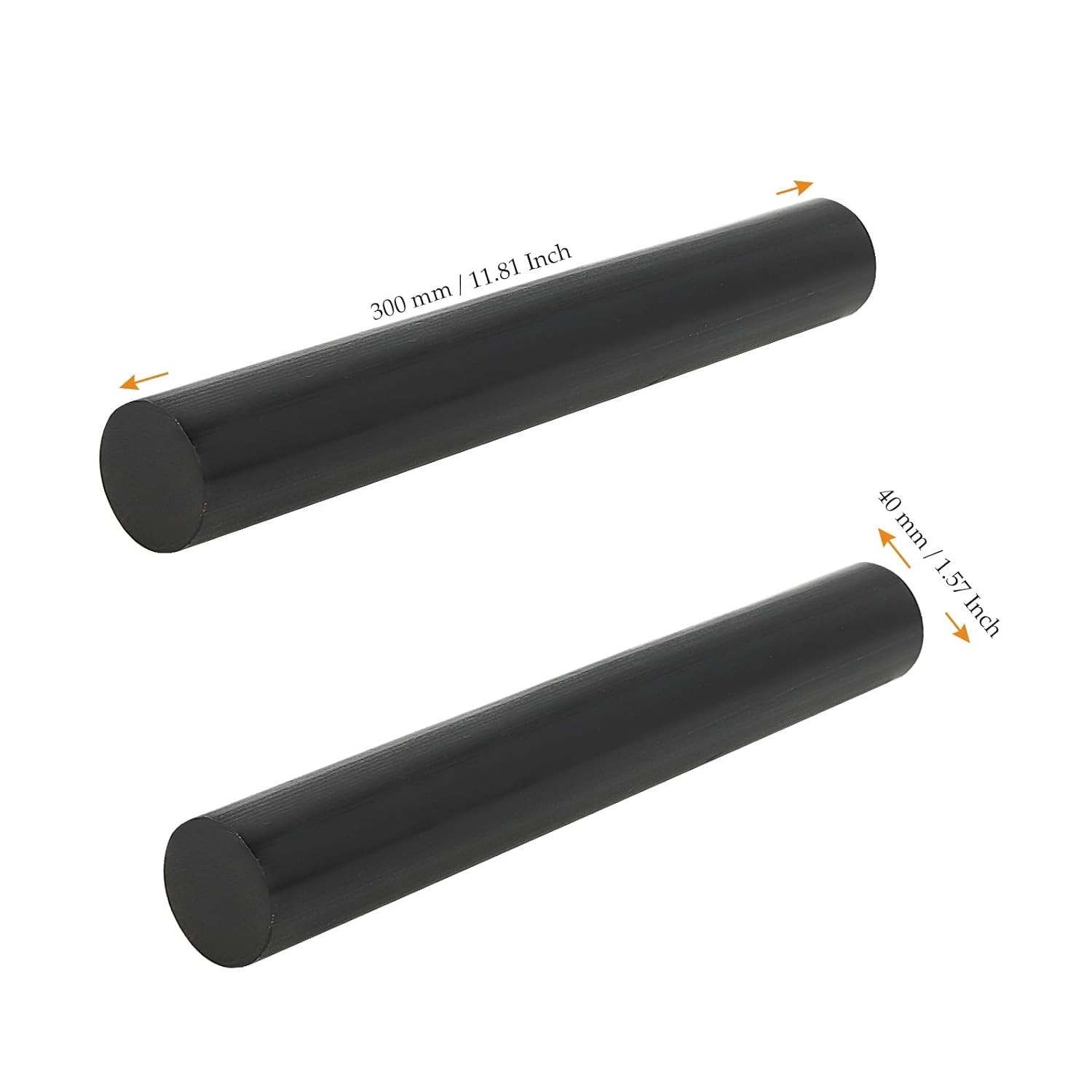 2Pcs 1.5 x 12 Inch Black Round Acetal Copolymer Rods Long Pom Plastic Rods Pl…