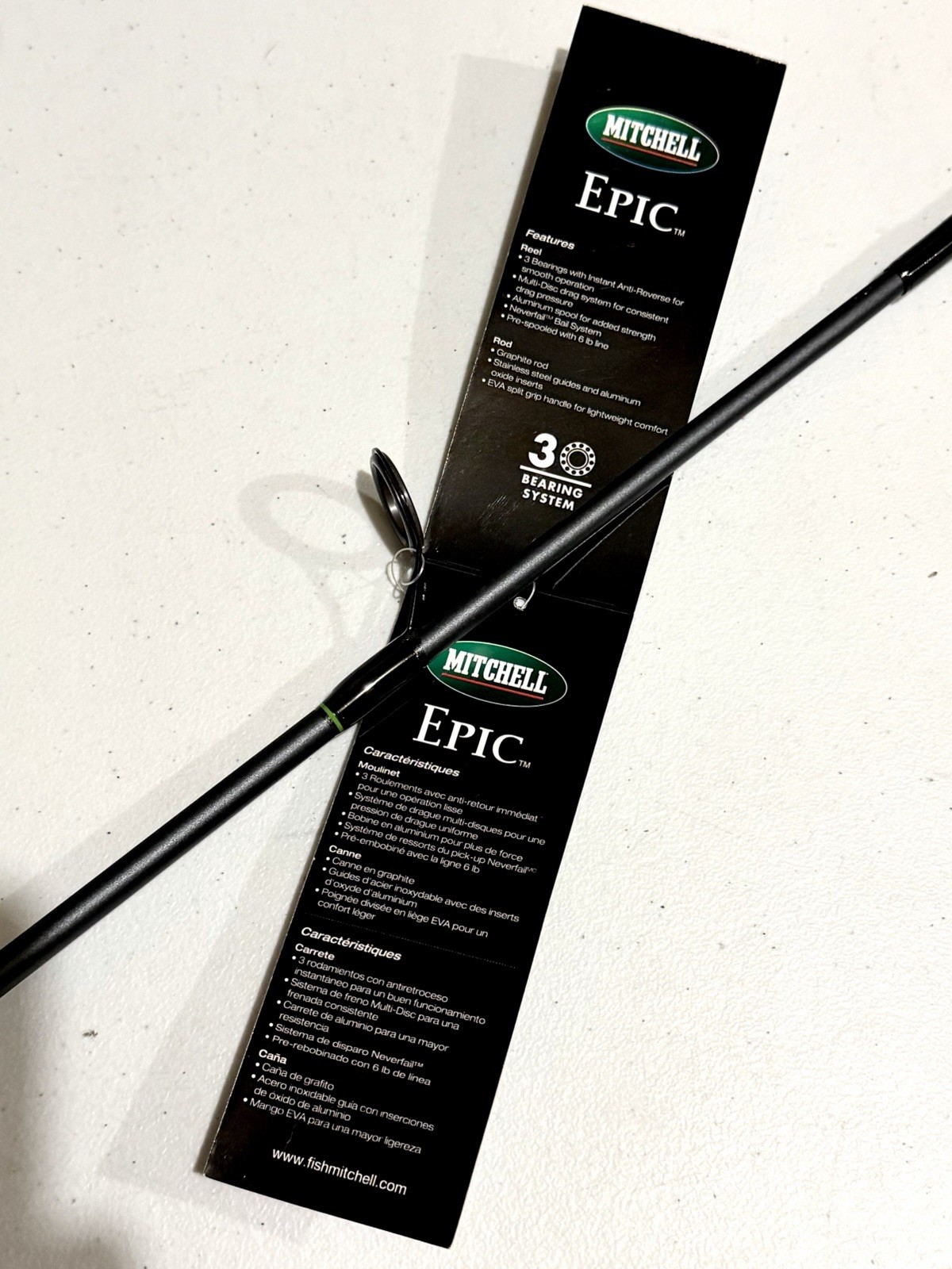 NEW Mitchell Epic Spinning Fishing Pole 6’6” 2-Pc Medium Rod