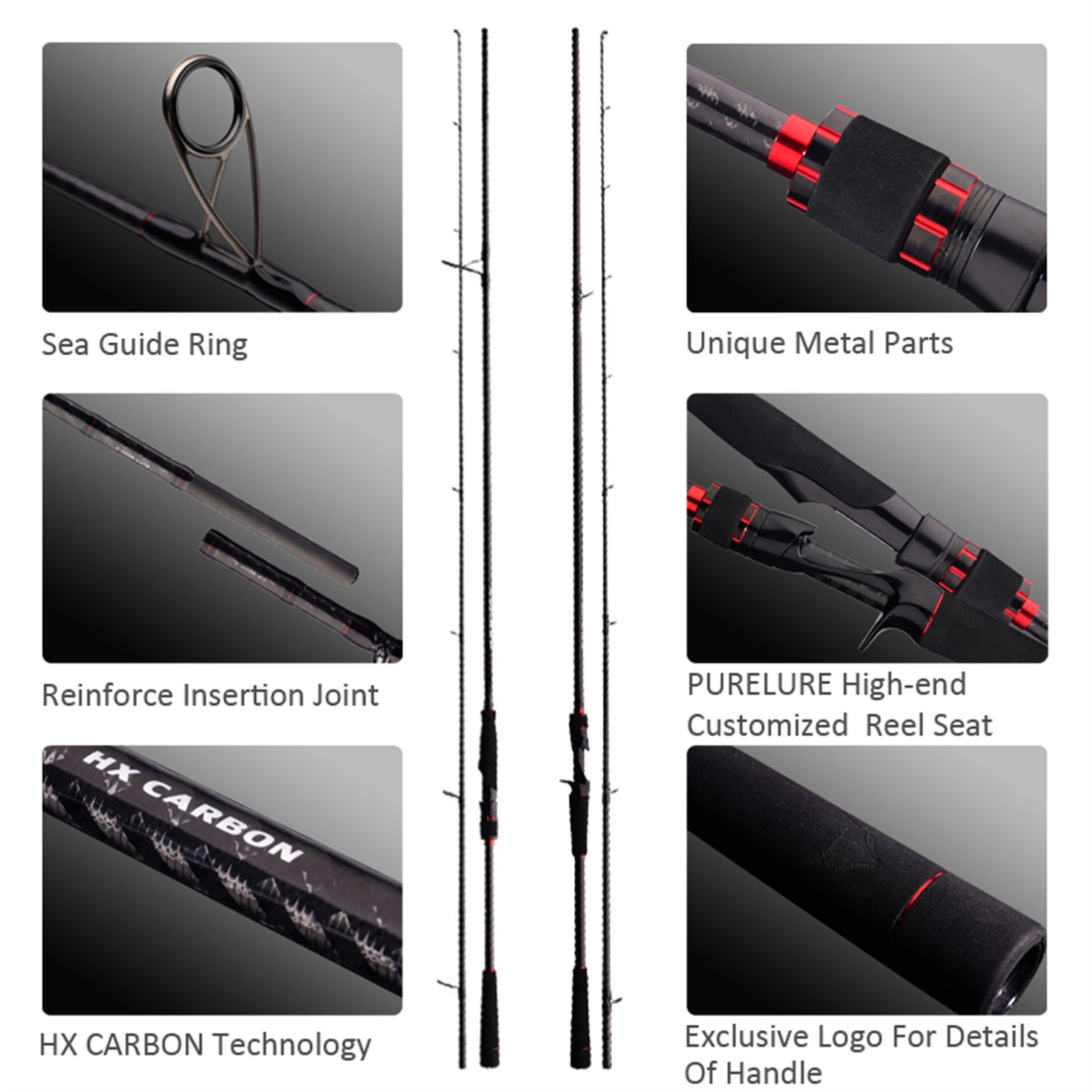 PURELURE SEABED Long-distance Casting 9/10ft Spinning Fishing Rod Shore Sea Bass