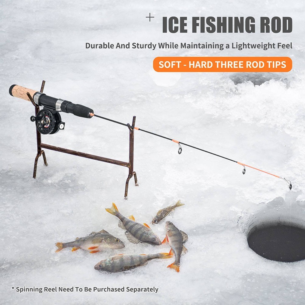 3260cm Ice Fishing Rod with Cork Handle and 3 Tips for Spin Travel Poles