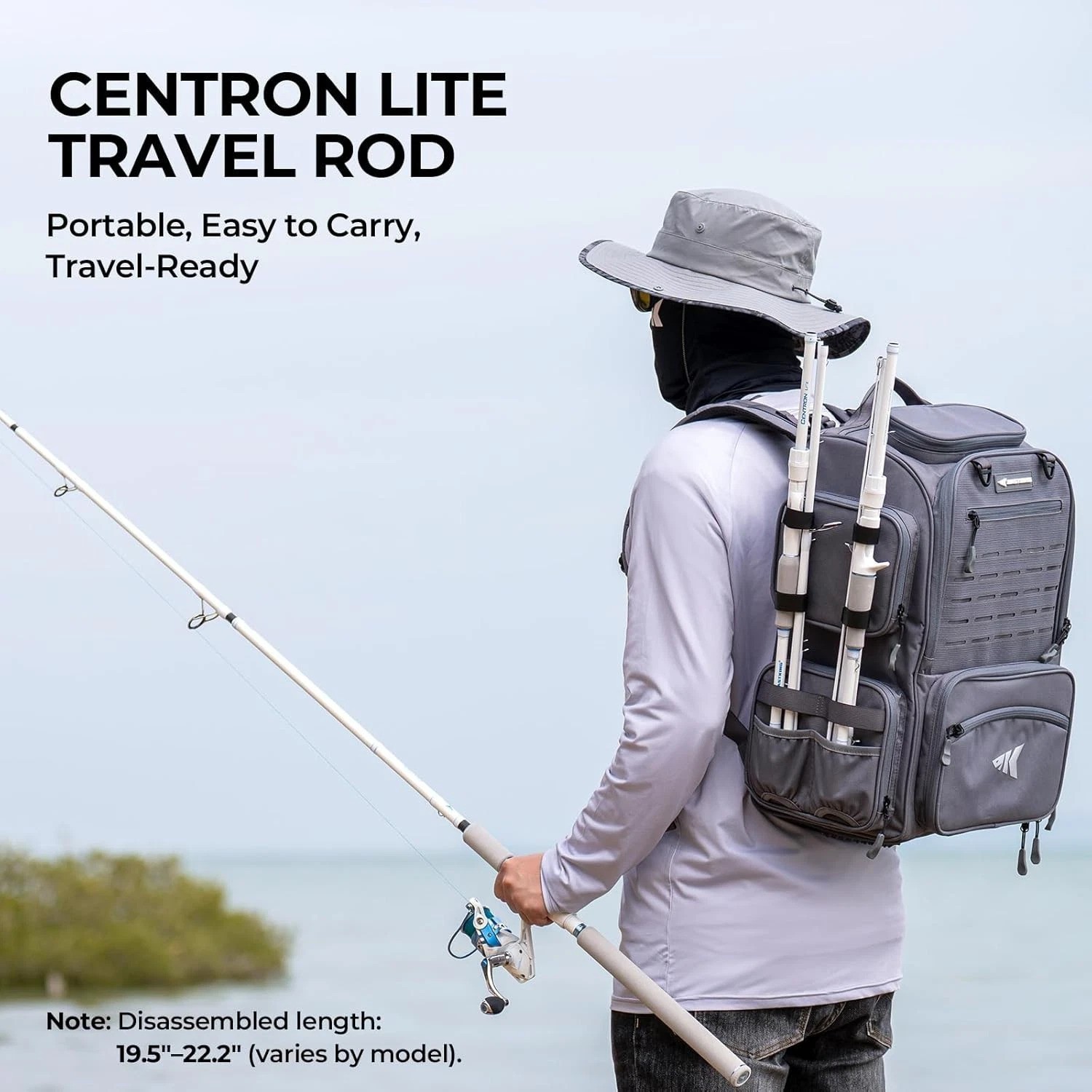 Centron Lite Travel Fishing Rods, Portable 4/5 Piece Spinning & Casting Rods,…