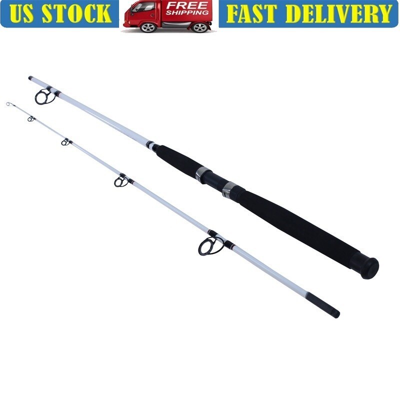 Big Game Spinning Rod 8ft Medium Heavy 2 Piece Fishing Rod Strong Durable Guides