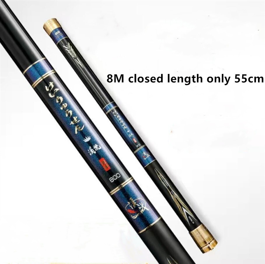 Telescopic Fishing Rod Carbon Fiber Ultra Light Spinning 2.7M-9M Stream Hand Rod