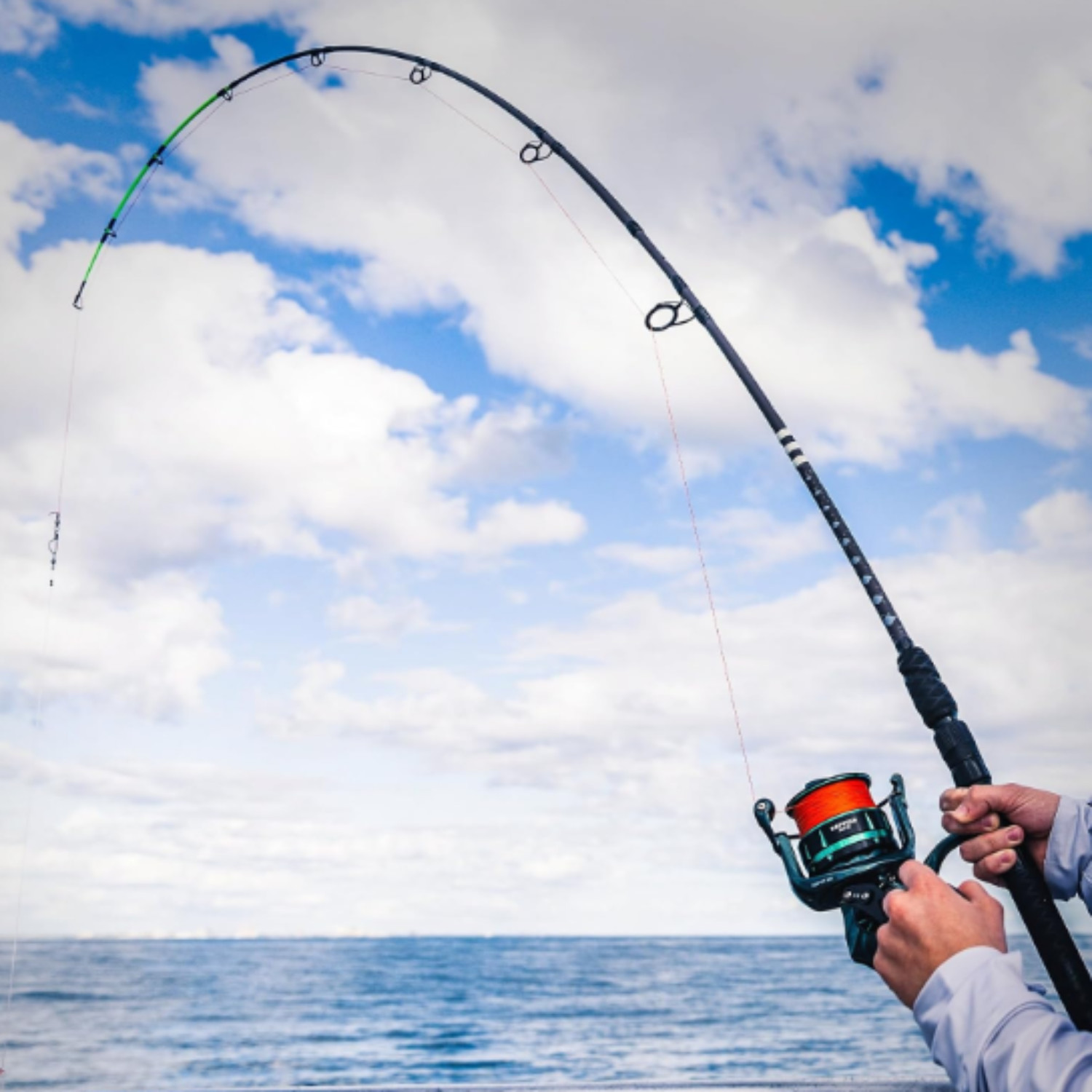 2 Piece 7’6″ Spinning Fishing Rod Medium Heavy Fast Graphite Strong Durable