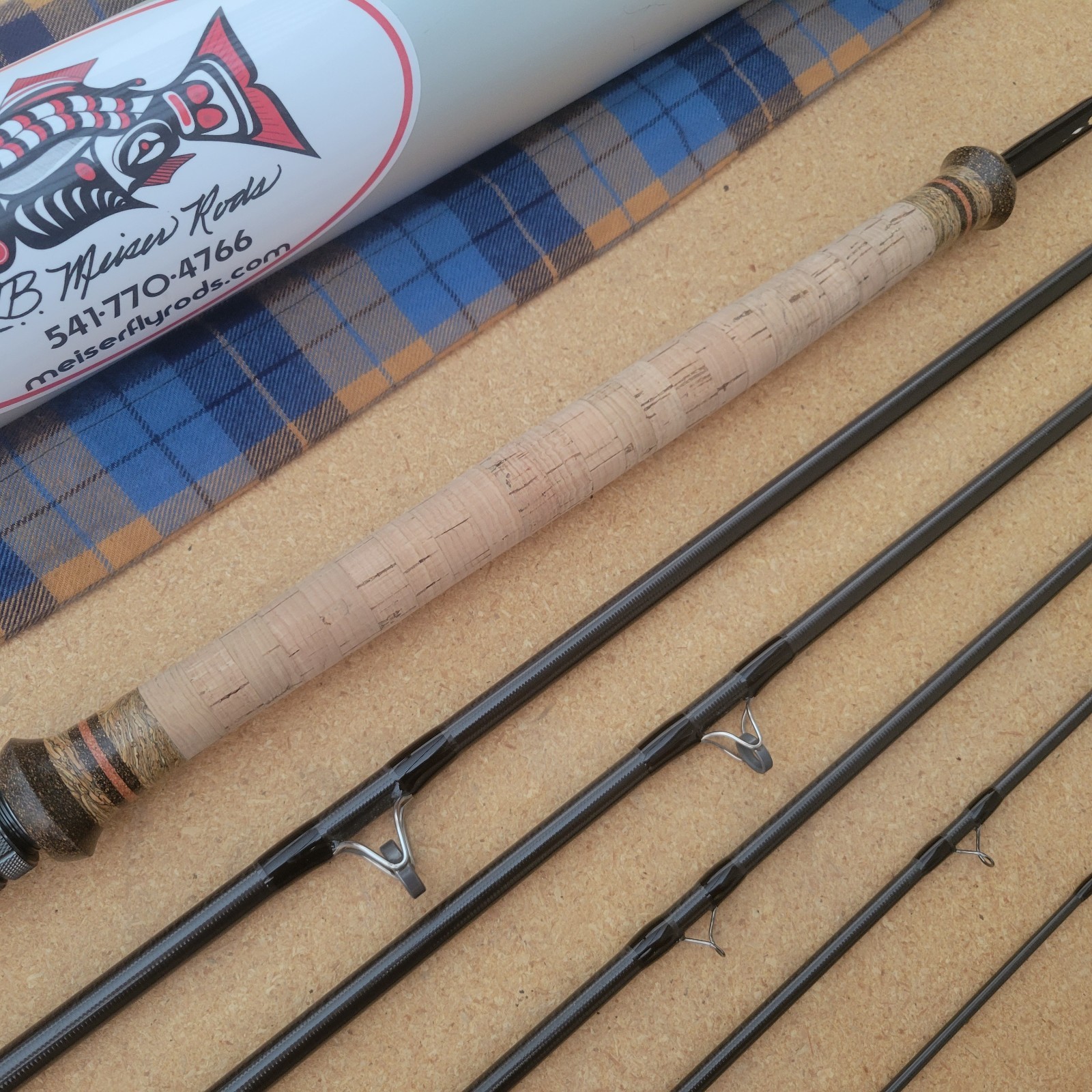 R.B. Meiser Highlander S2H14079CX-6 / 14′ 8wt 6pc EVE Travel Spey Fly Rod w Tube