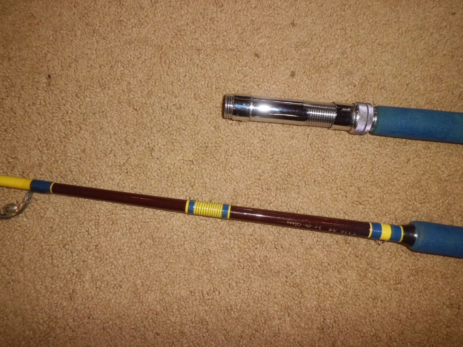 Vintage Custom Silaflex Trolling 7′ Rod made in USA- 30 lb test