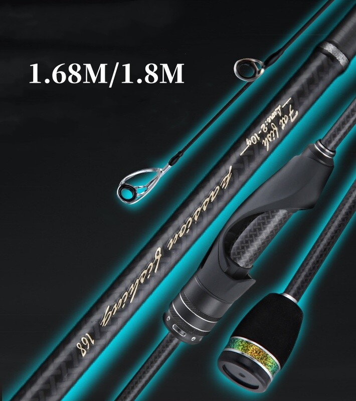 Fishing Rod 1.68M 1.8M Spinning Carbon Fiber Rod Lure Fishing Rod 2 section Pole