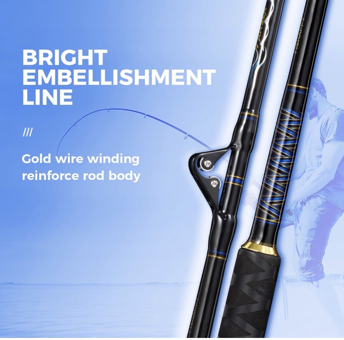 Straight Butt Trolling Rod Roller Big Game Saltwater Offshore Fishing Pole