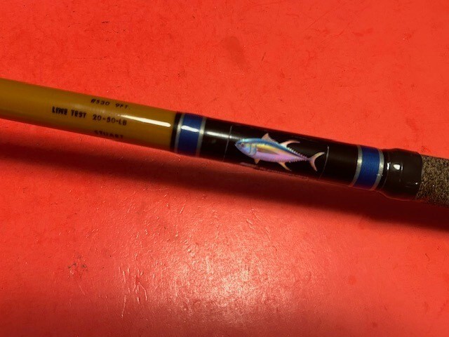 SABRE 530 9 FOOT 20 TO 50 POUND RATED JIGSTICK FISHING ROD EXCELLENT PRISTINE