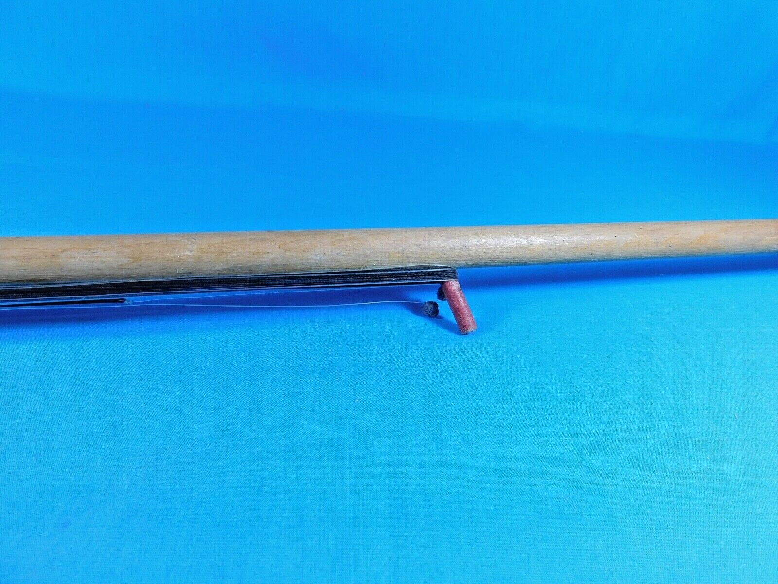 VINTAGE ICE FISHING POLE WOODEN RUBBER HANDLE SPIKE END WONDERFUL CONDITION