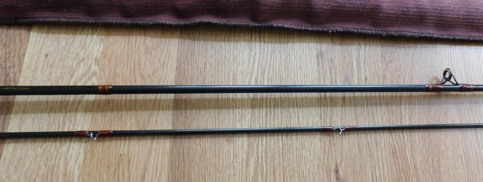 Lamiglas Series G 1000 Graphite 2 Piece 8′ Fly Rod 3oz 6wt W/ Sock & Tube G1296
