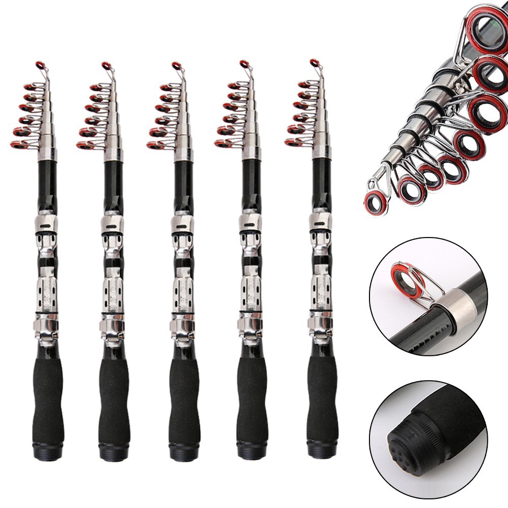 Ceramic Guide and EVA Grip Carbon Fiber Fishing Rod with Four Length Options