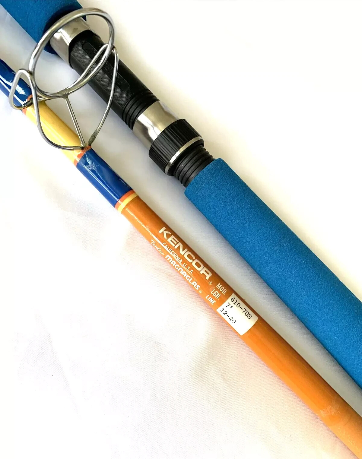 Kencor 610-70S 7’ Tenlew Magnaglas 12-40Lb Spinning Fishing Rod Made In USA RARE