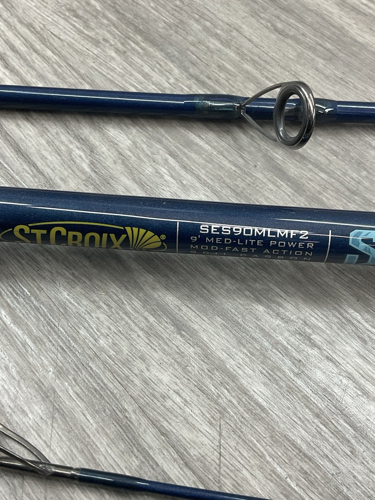 St. Croix Rods Seage Surf Spinning Rod, 9’0″(SES90MMF2), Blue Granite Broken Tip