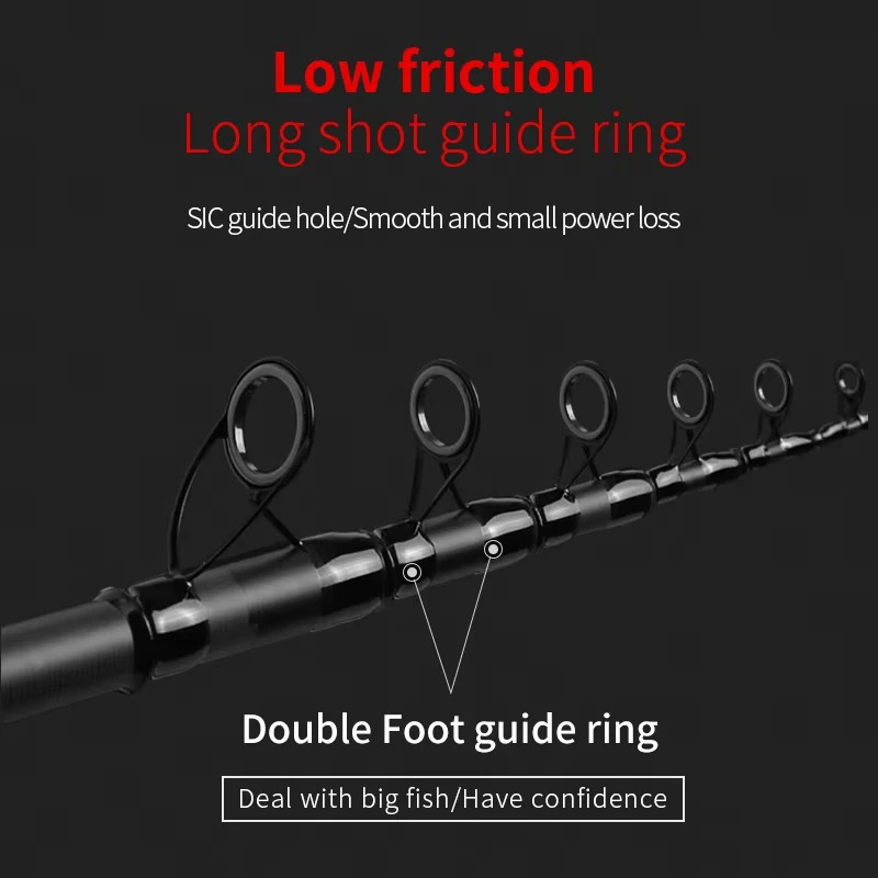 High Quality Carbon Fiber Spinning Rod Ultra Light 5/6/7/8 Section Telescopic Lo